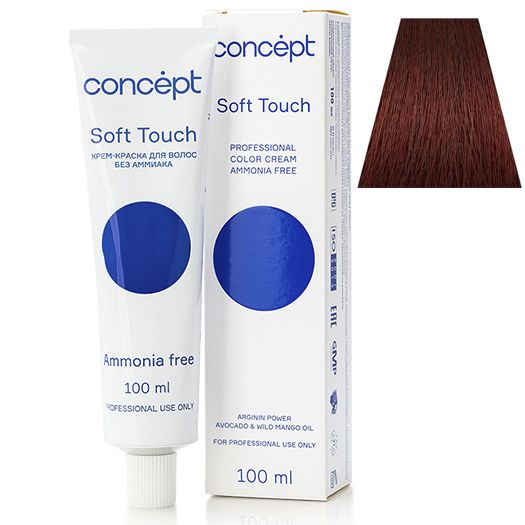 Cream-dye for hair without ammonia 6.58 blond medium red-pearl Soft Touch Concept 100 ml